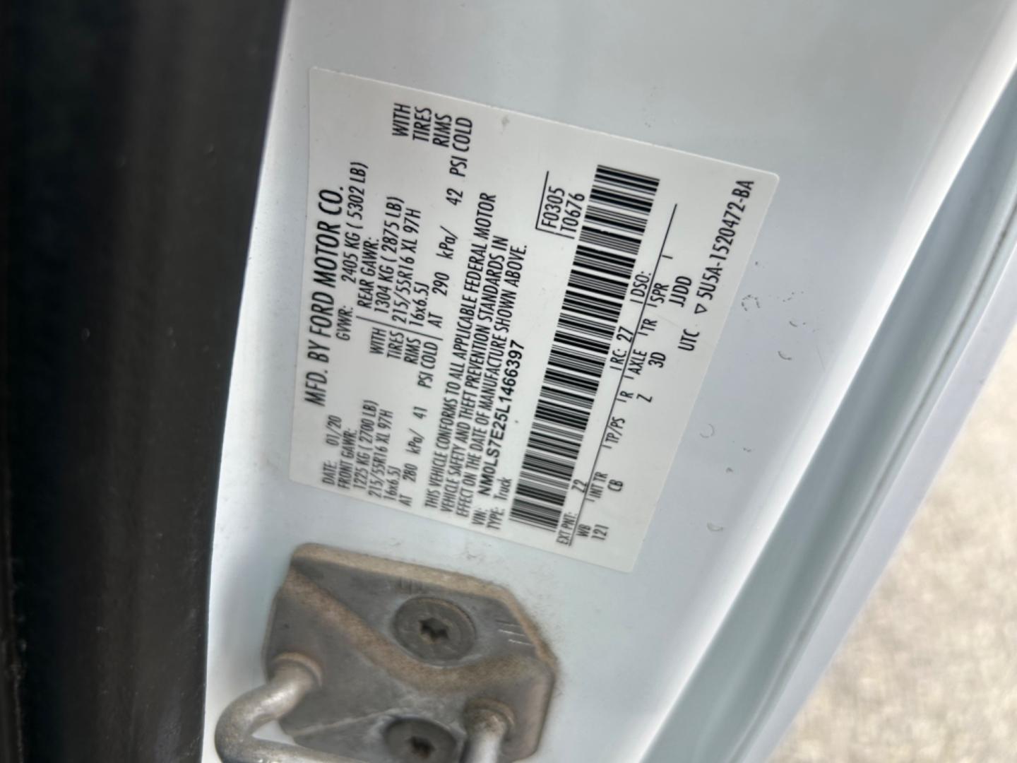 2020 White Ford Transit Connect Cargo Van XL LWB w/Rear 180 Degree Door (NM0LS7E25L1) with an 2.5L L4 DOHC 16V engine, 6A transmission, located at 1687 Business 35 S, New Braunfels, TX, 78130, (830) 625-7159, 29.655487, -98.051491 - Photo#14